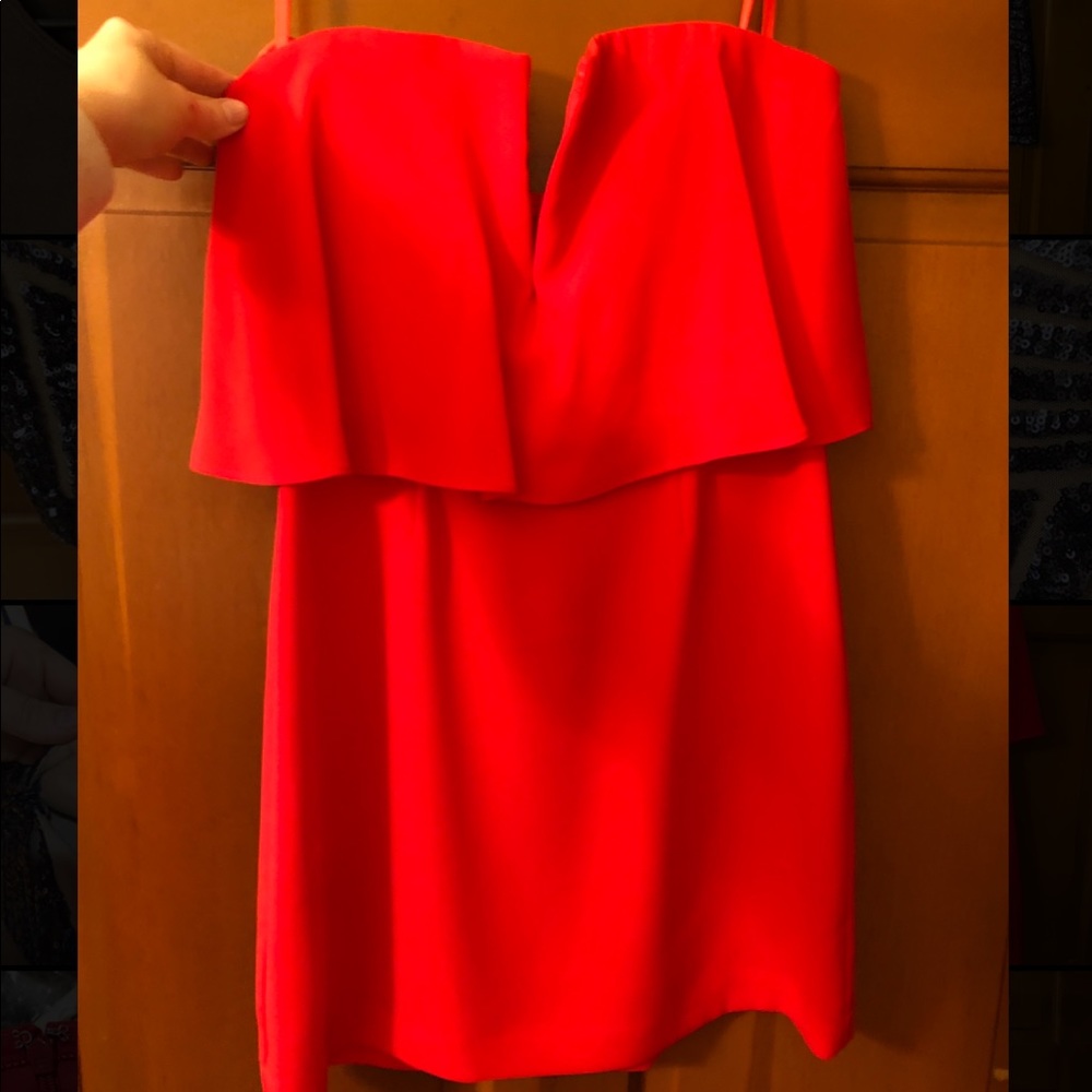 BCBG mini dress with structured deep V